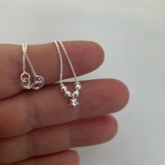 Sterling Silver star anklet - Picture 7 of 7